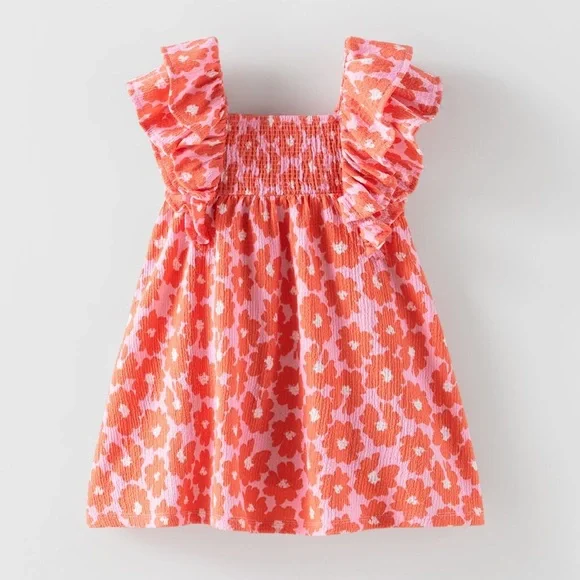 Zara Textured Floral Dress size 4-5 - Picture 1 of 1